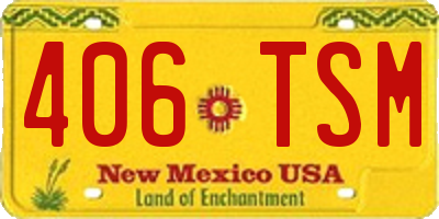 NM license plate 406TSM