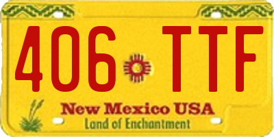 NM license plate 406TTF