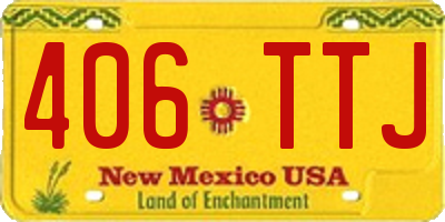 NM license plate 406TTJ