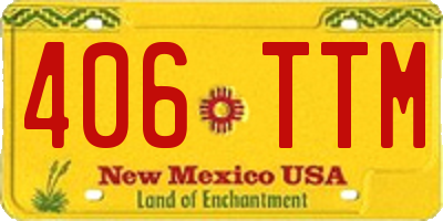 NM license plate 406TTM