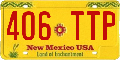 NM license plate 406TTP