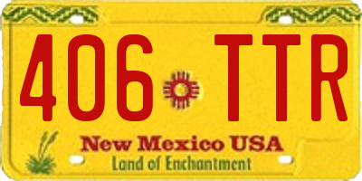 NM license plate 406TTR