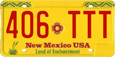 NM license plate 406TTT