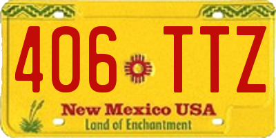 NM license plate 406TTZ