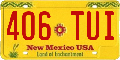 NM license plate 406TUI