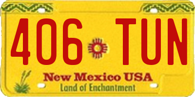 NM license plate 406TUN