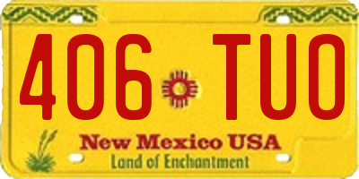 NM license plate 406TUO