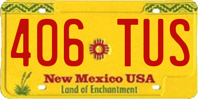 NM license plate 406TUS