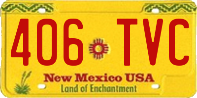 NM license plate 406TVC