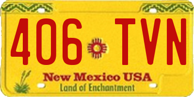 NM license plate 406TVN