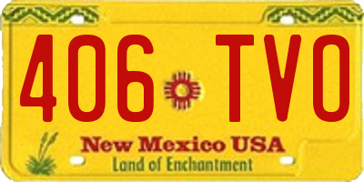 NM license plate 406TVO