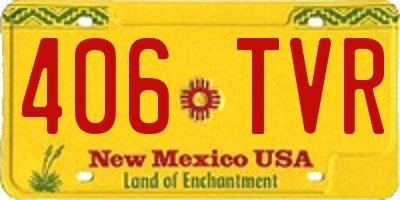 NM license plate 406TVR