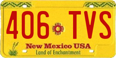 NM license plate 406TVS