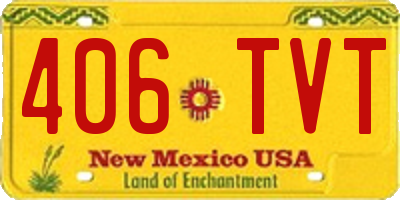 NM license plate 406TVT