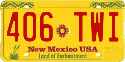 NM license plate 406TWI
