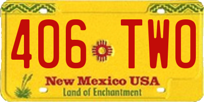 NM license plate 406TWO
