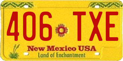 NM license plate 406TXE