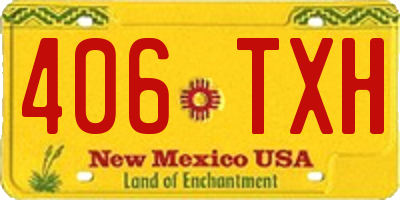 NM license plate 406TXH