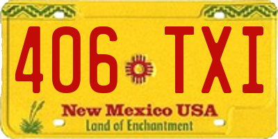 NM license plate 406TXI