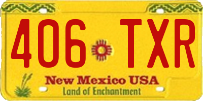 NM license plate 406TXR