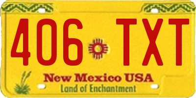 NM license plate 406TXT