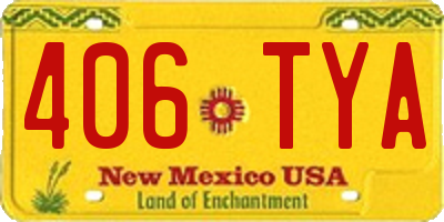 NM license plate 406TYA