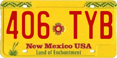 NM license plate 406TYB