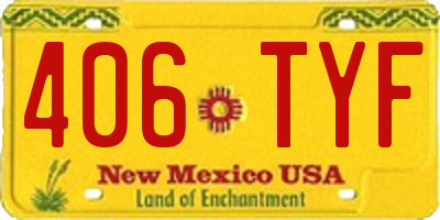 NM license plate 406TYF