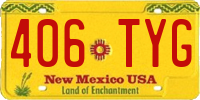 NM license plate 406TYG