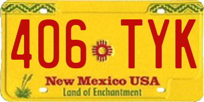 NM license plate 406TYK
