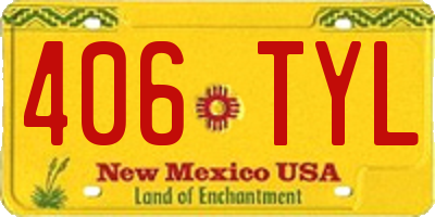 NM license plate 406TYL