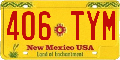 NM license plate 406TYM