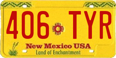 NM license plate 406TYR