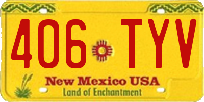 NM license plate 406TYV