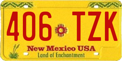 NM license plate 406TZK