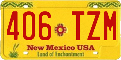 NM license plate 406TZM