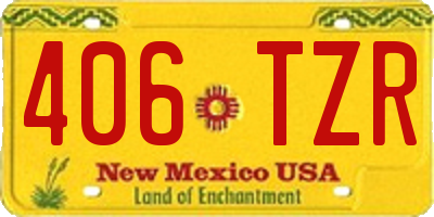 NM license plate 406TZR