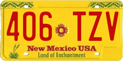 NM license plate 406TZV