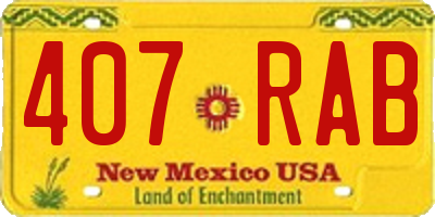 NM license plate 407RAB