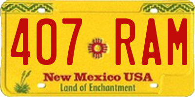 NM license plate 407RAM