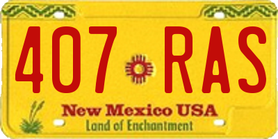 NM license plate 407RAS