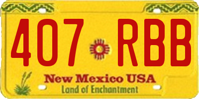 NM license plate 407RBB