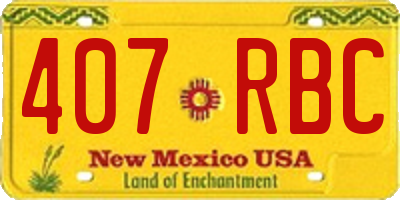NM license plate 407RBC