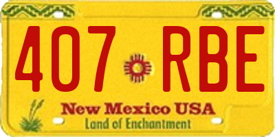 NM license plate 407RBE