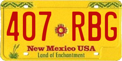 NM license plate 407RBG