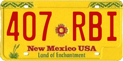 NM license plate 407RBI