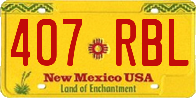 NM license plate 407RBL