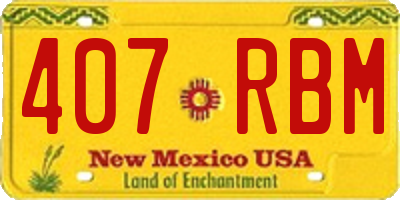 NM license plate 407RBM
