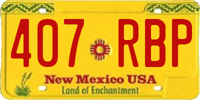 NM license plate 407RBP