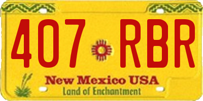 NM license plate 407RBR
